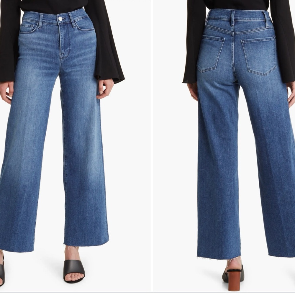 FRAME Le Slim Raw Hem Palazzo Jeans sz 24